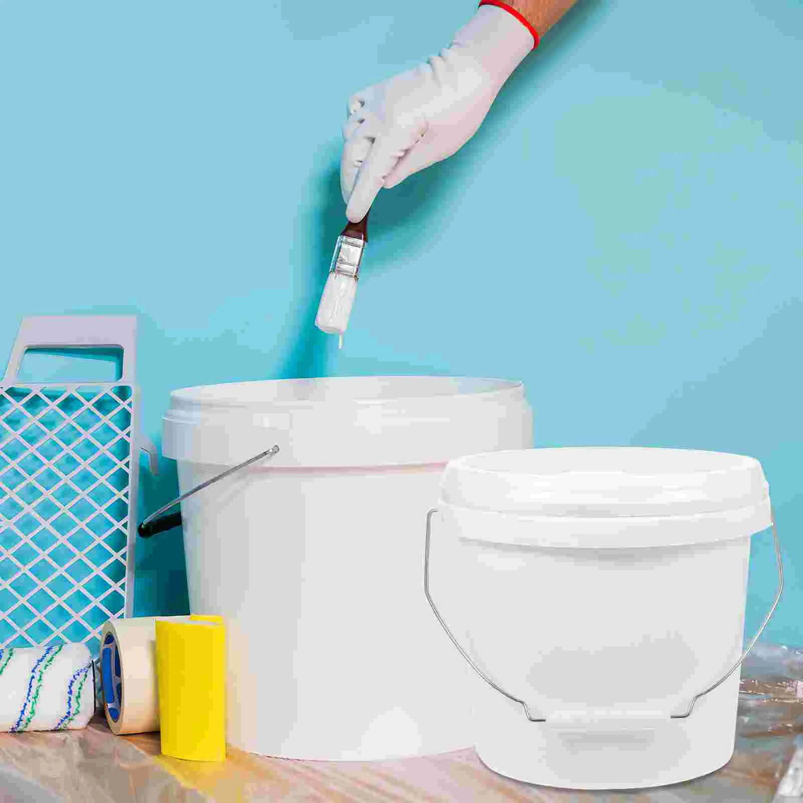 Plastic Paint Can 1 Gallon Bucket Lid Handle Empty 4L Water Bucket Pail Multipurpose Storage Container plastic paint can
