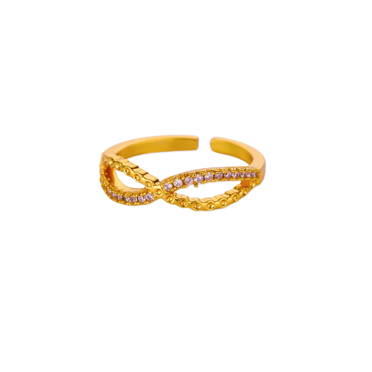 Zircon Infinite Symbols Ring for Women Stainless Steel Jewelry