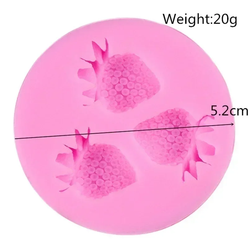 3D Molds Kitchen Baking Cake Decor Candle Soap Mould 3 Grid Small Strawberry Silicone Mold Creative DIY Chocolate Candy Flipping