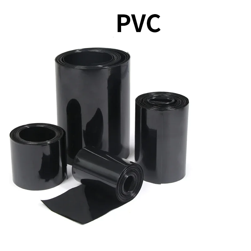 

Black PVC Heat Shrink Tube Lithium Battery Electronic Product Insulation Anti Electricity Pack Bags Long Strip Heat Shrink Film