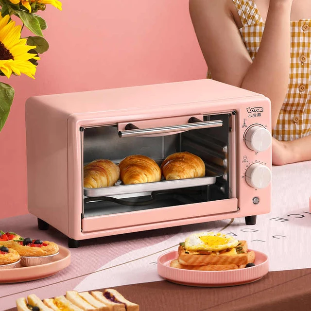 Multifunctional Electric Oven Cute Mini Small Oven Light Pink