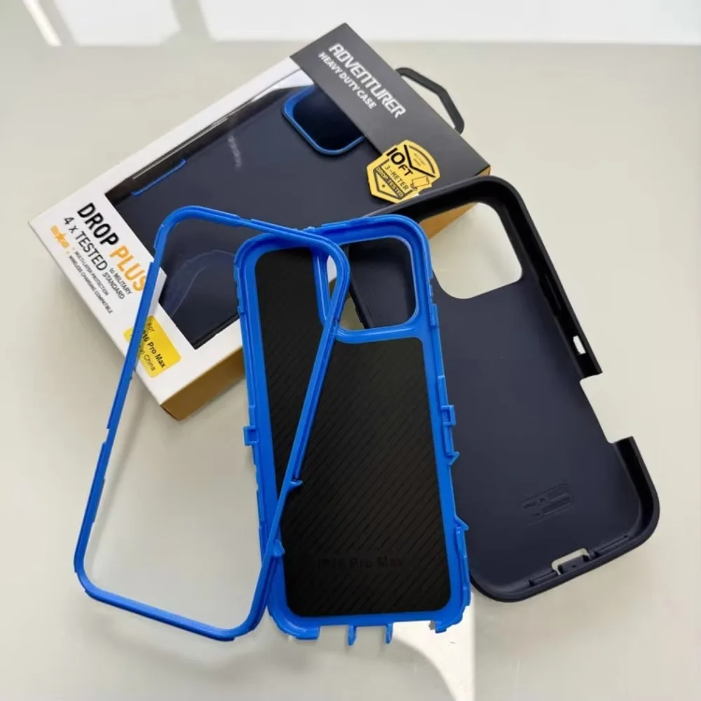 Heavy-Duty Shockproof Phone Case with Belt Clip and Protective Box Packaging