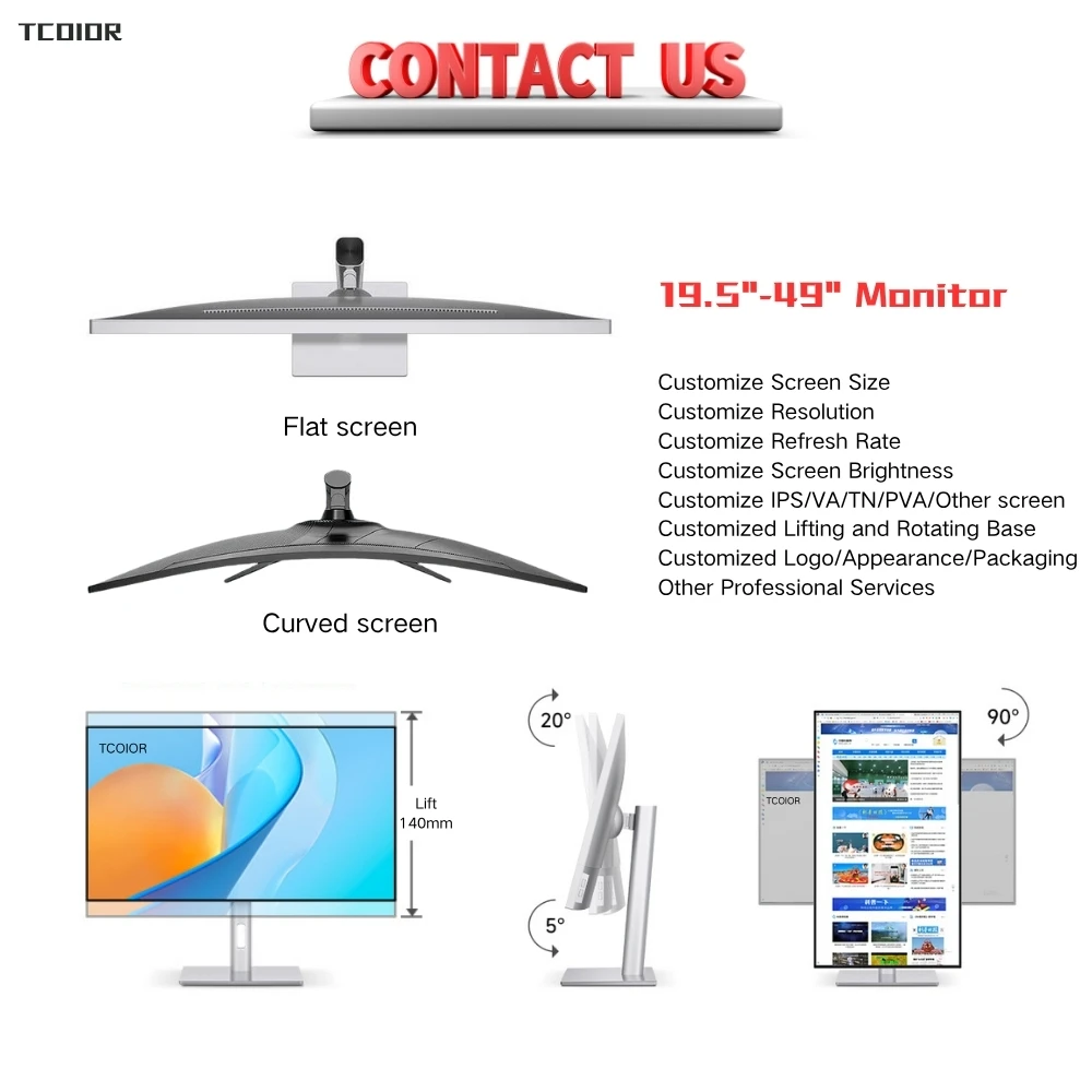 4K 34인치 커브드 모니터 165Hz PC 화면 4K LED 울트라와이드 모니터 풀 게이밍 PC 모니터 휴대용 노트북 디스플레이