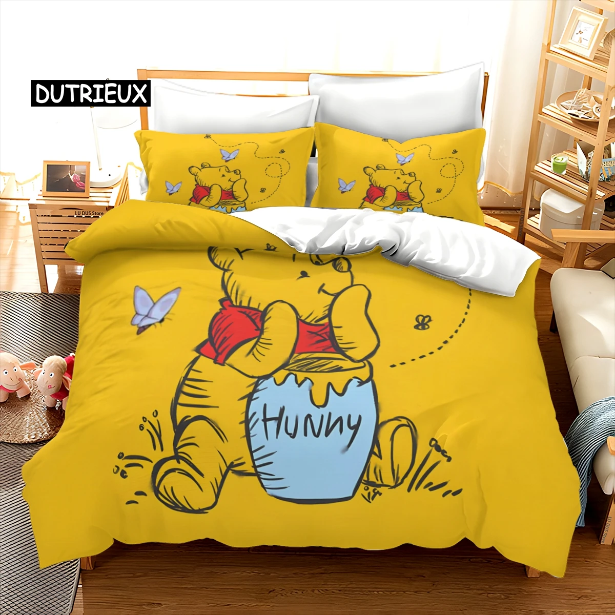 

Anime Winnie the Pooh Duvet Cover Sets Comforter Single Twin Full Queen Size 3d Kids Girl Boys Gift Bedding Set