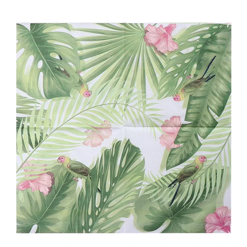 20pcs/Pac 2-layer 33cm Printing Napkins Colorful Parrot Flowers and Birds Pure Wood Pulp Paper Towels Butterfly Bone Bart Paper