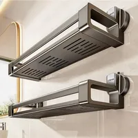 ตะกร้าเก็บของในห้องน้ำแบบติดผนัง ไม่ต้องเจาะผนัง ใช้สำหรับเก็บเจลอาบน้ำ ของใช้ในห้องน้ำ แบบใช้ตัวยึดสุญญากาศ 3