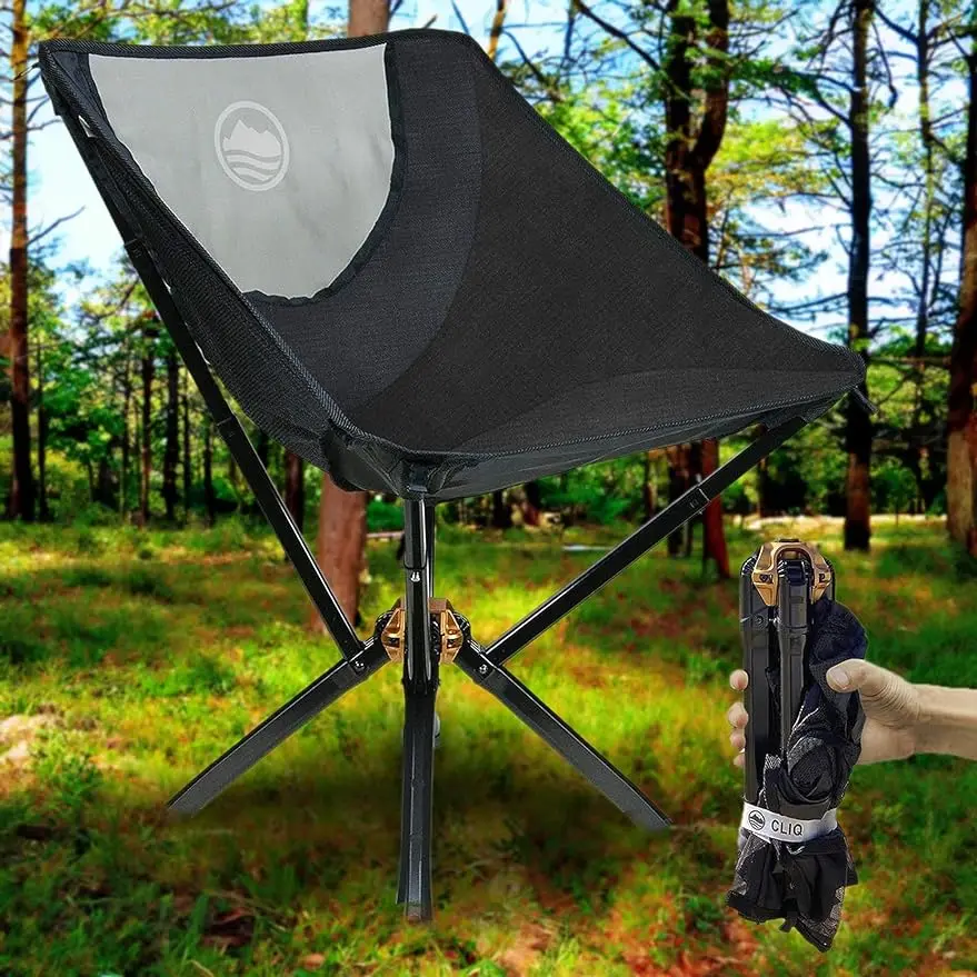 

CLIQ Portable Chair Camping Chairs - A Small Collapsible Portable Chair That Goes Every Where Outdoors. Compact Folding Chair