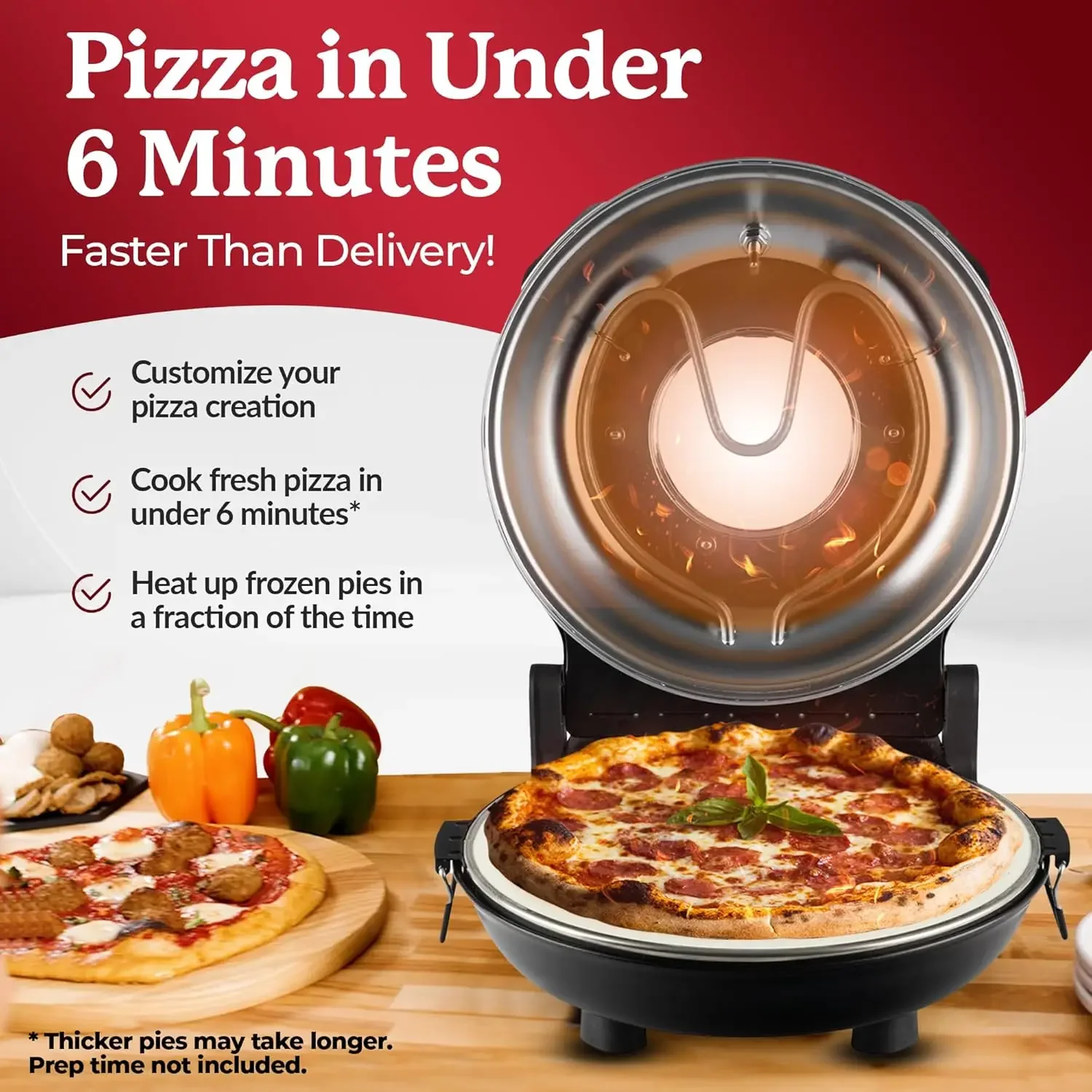 Crispy Crust Pizza Oven by Granitestone – Electric Pizza Oven Indoor Portable, 12 Inch Indoor Pizza Oven Countertop, Piz 4