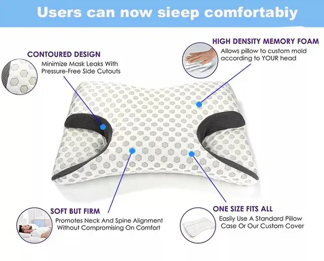 Oreiller CPAP en mousse à mémoire de forme, fonction réglable maximale, oreiller médical pour le sommeil – Image 4