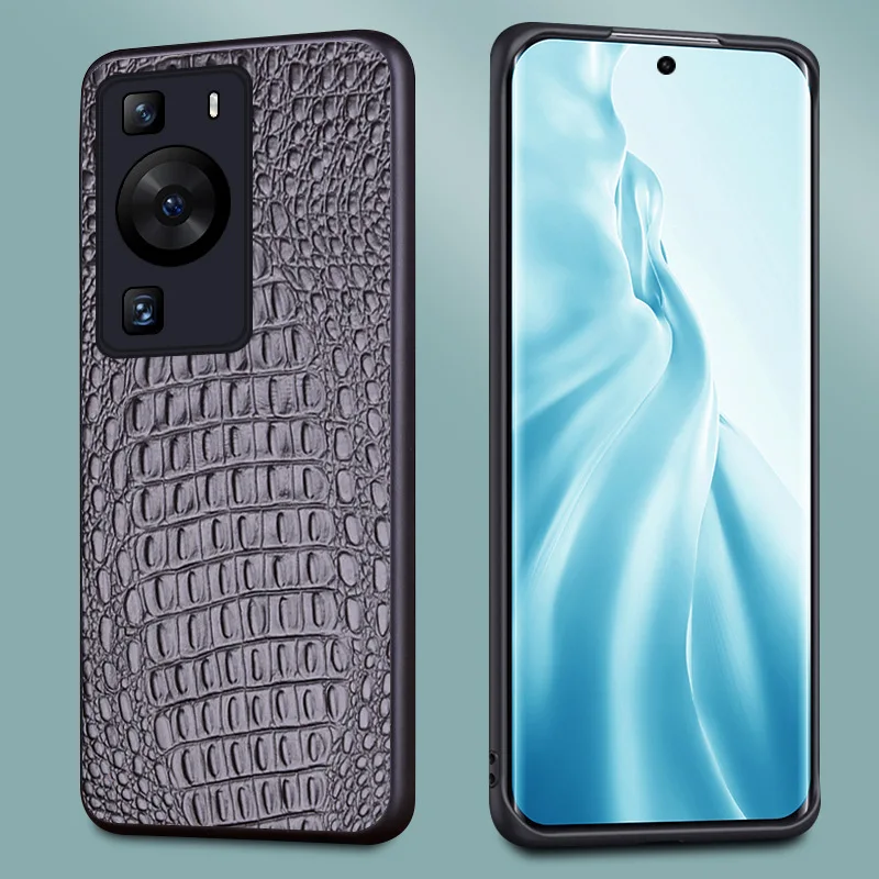 

Genuine Leather Wallet Business Phone Cases For Huawei P60 Pro Luxury Cover Case