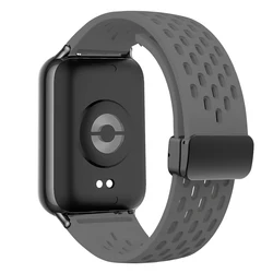 Magnetic Silicone Sport Watch Strap - Replacement Wristband Accessory for Redmi Watch 4 (Grey)