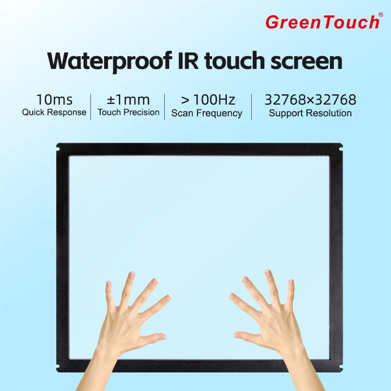 17' Infrared IR Touch Glass, 10 Points Touch Panel, Water-Proof High Quality Touch Product
