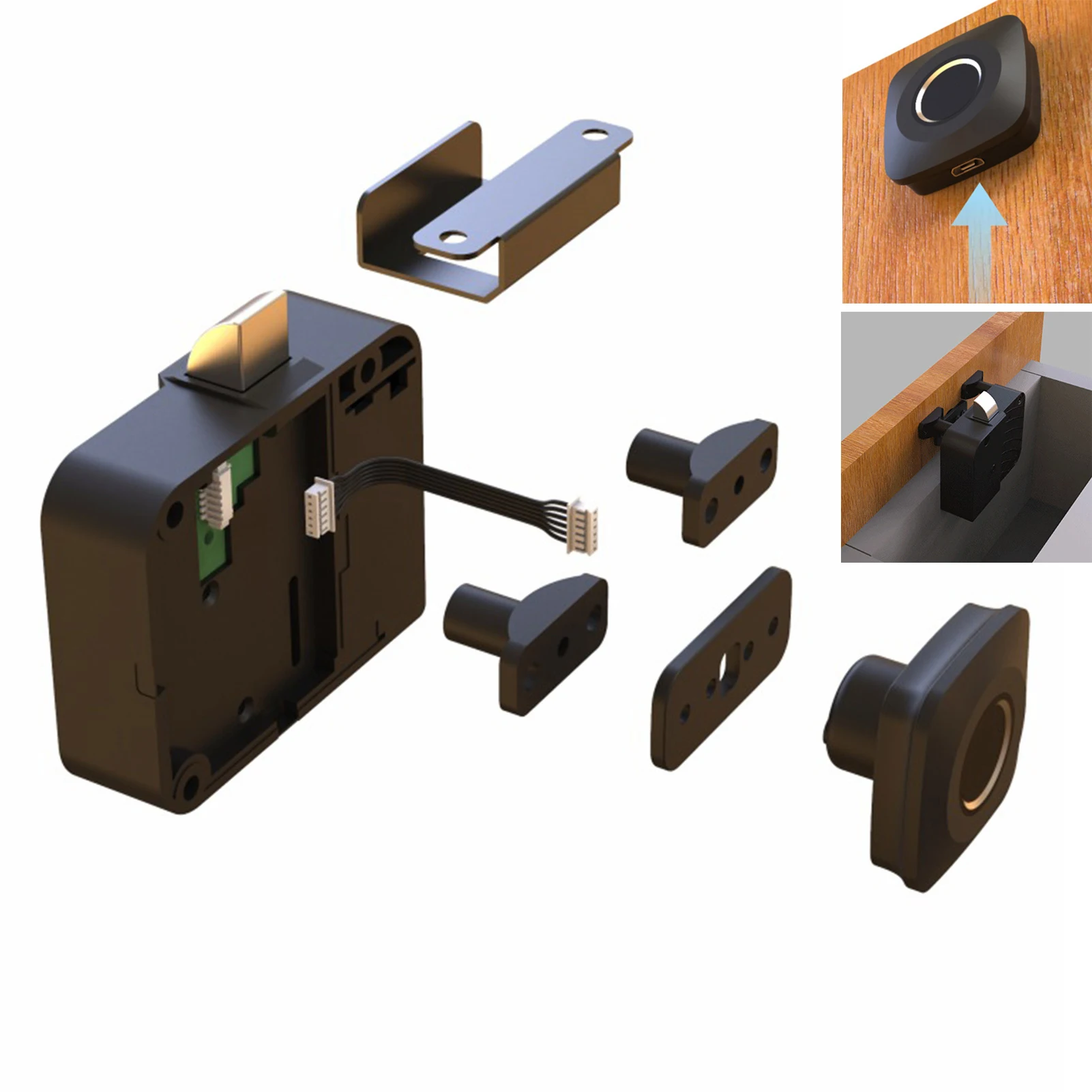 

Smart Cabinet Lock Biometric Fingerprint Lock Privacy File Storage Keyless Anti-theft for Drawer Wardrobe Security Protection