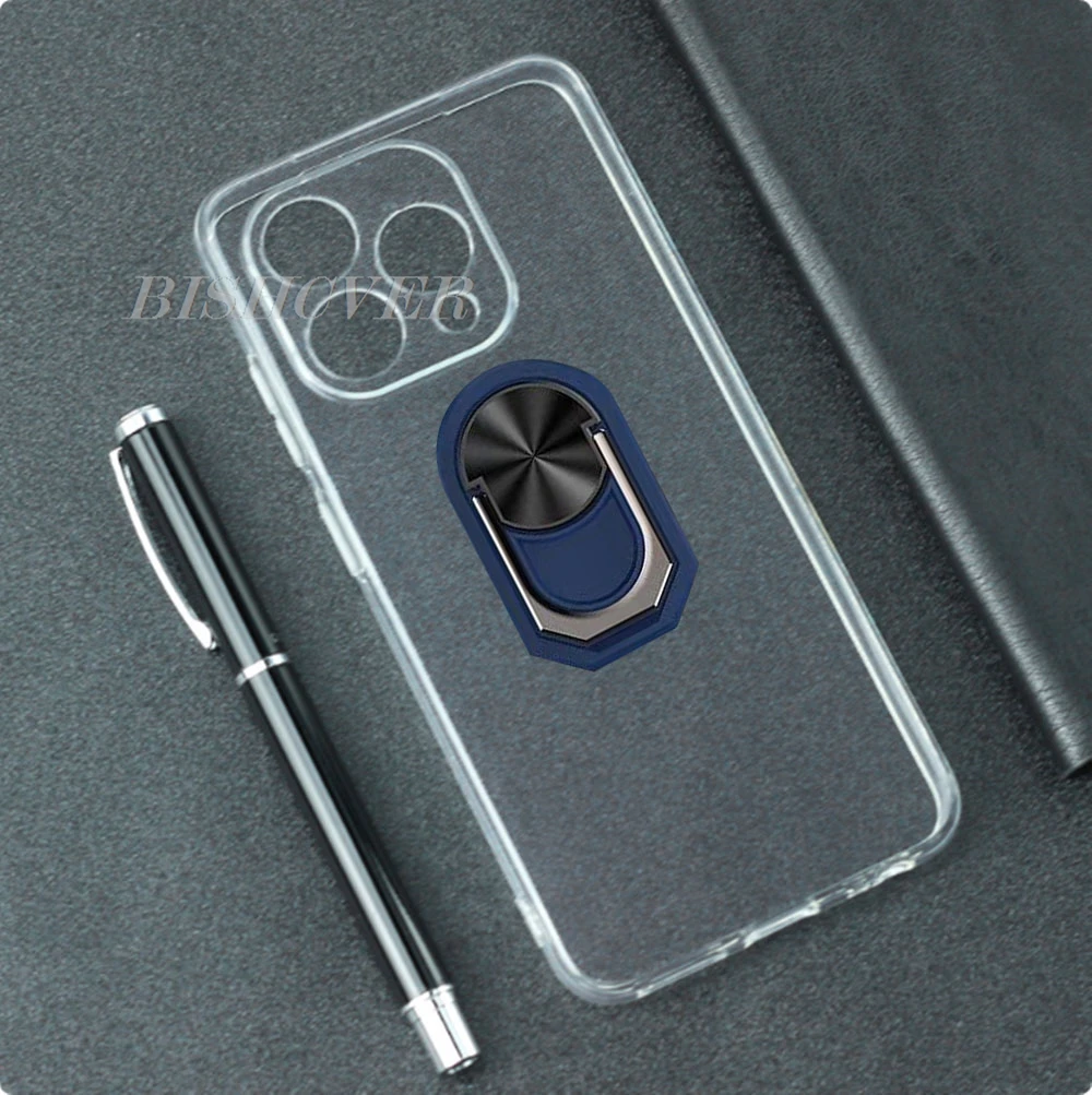 Universal Back Ring Holder Silicone Phone Case - Soft TPU Cover, 6.88