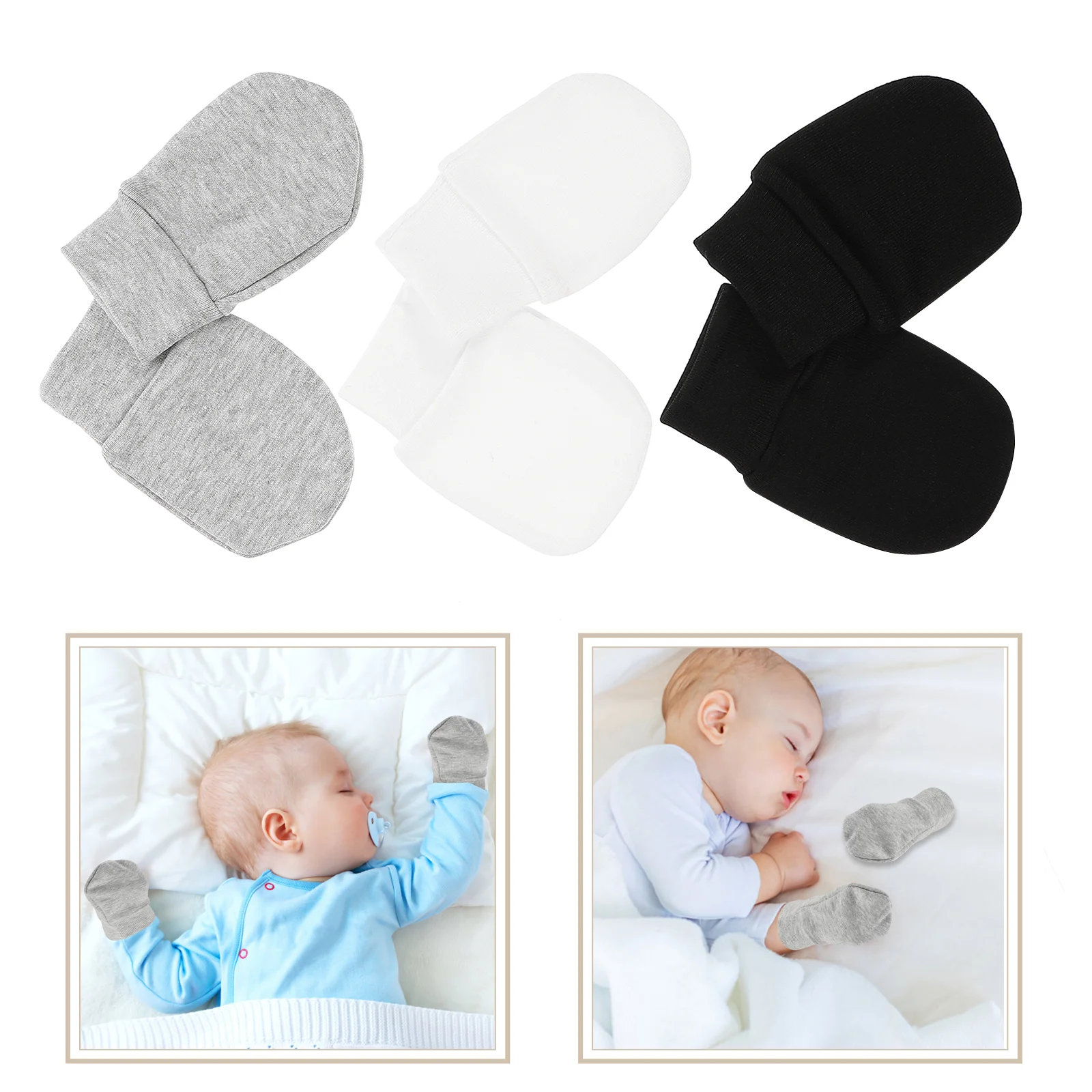

9 Pairs Baby Anti Scratch Gloves Infant Protective for Anti-scratch Mittens Portable No Cotton Supple