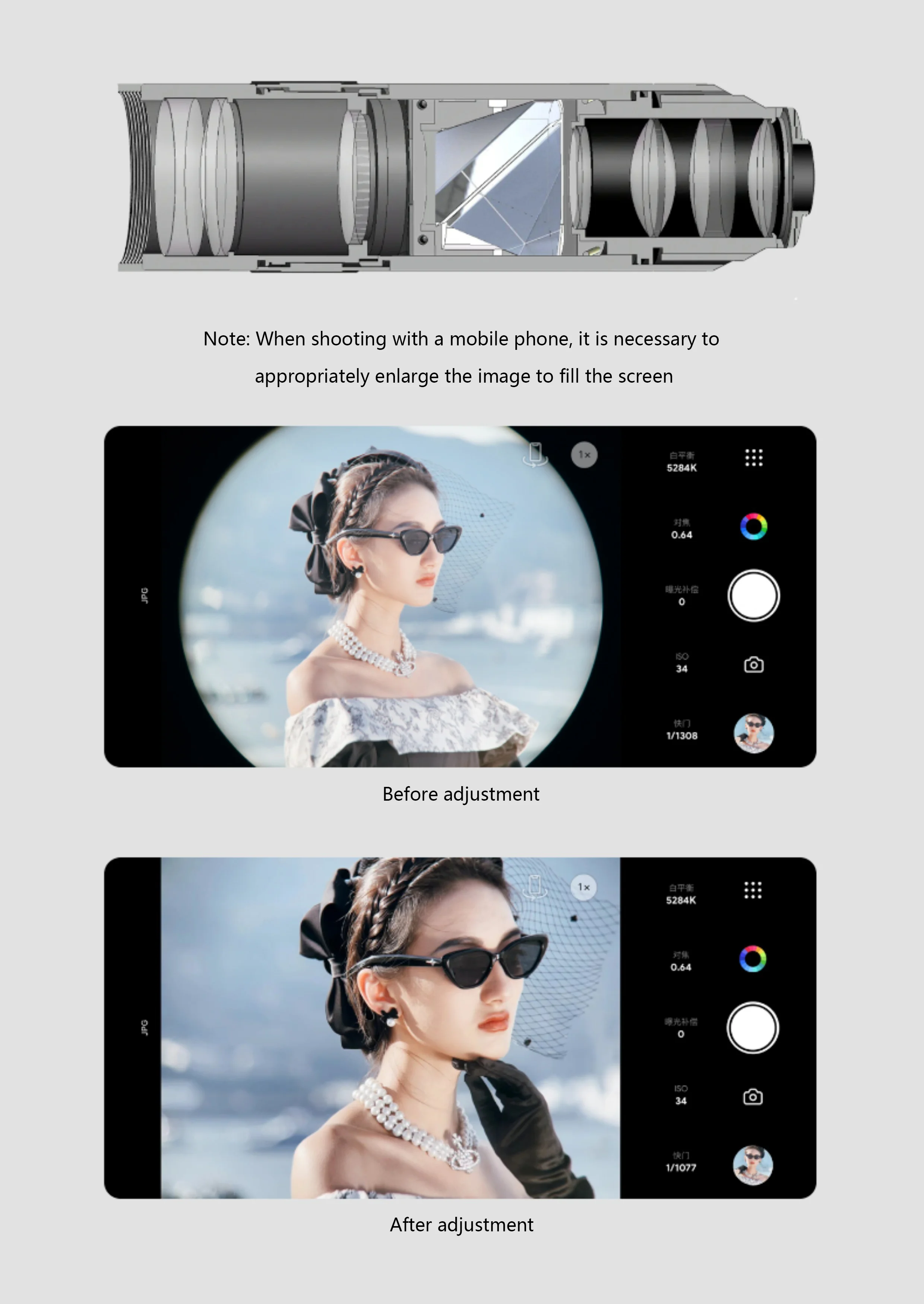 Fotorgear 400mm Mobile Phone Telephoto Additional Lens Universal Long Range Photography Professional Cell Phone Telephoto Kit