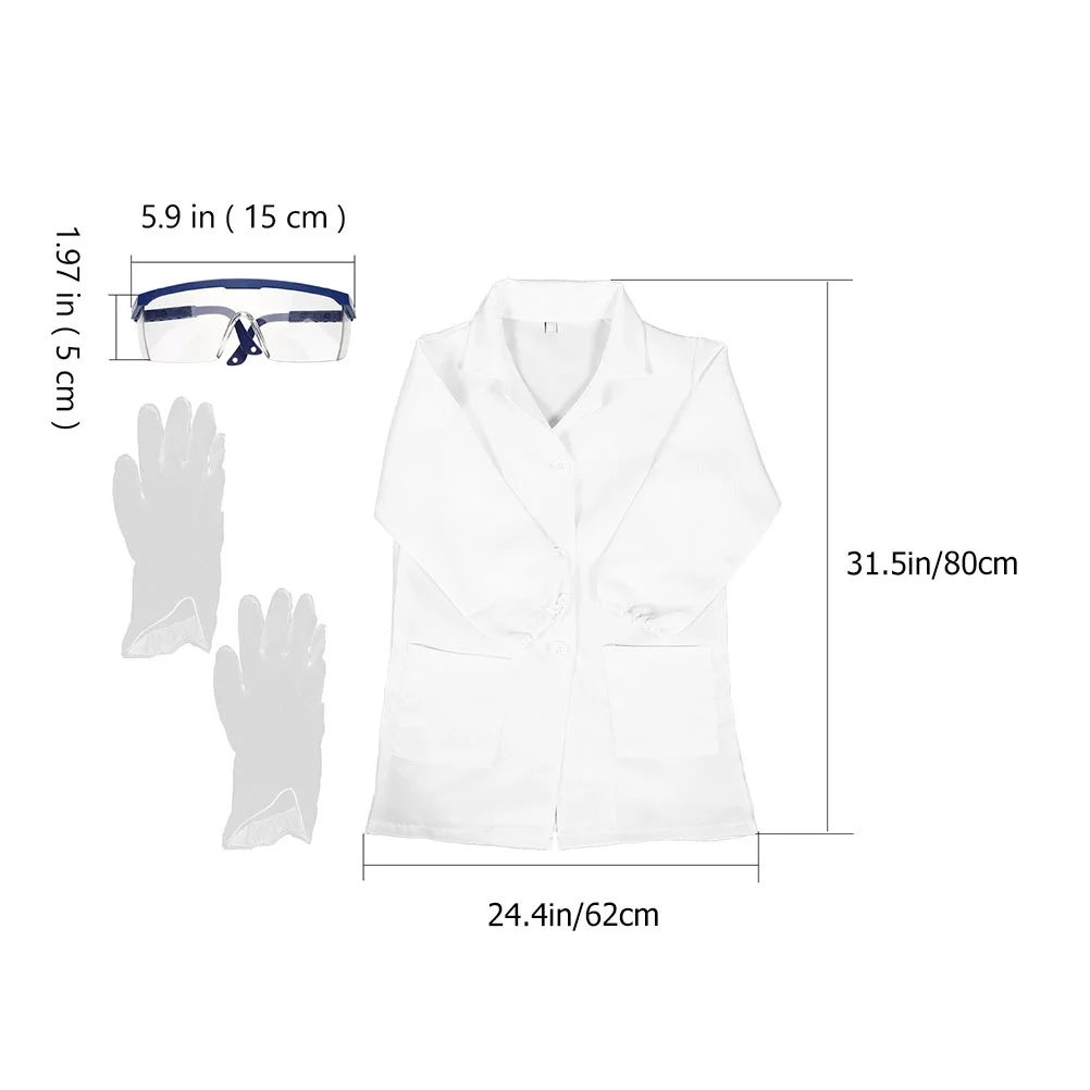 

Детское лабораторное пальто, костюм для малышей и ученых, аксессуары для доктора и косплея, детские костюмы, одежда