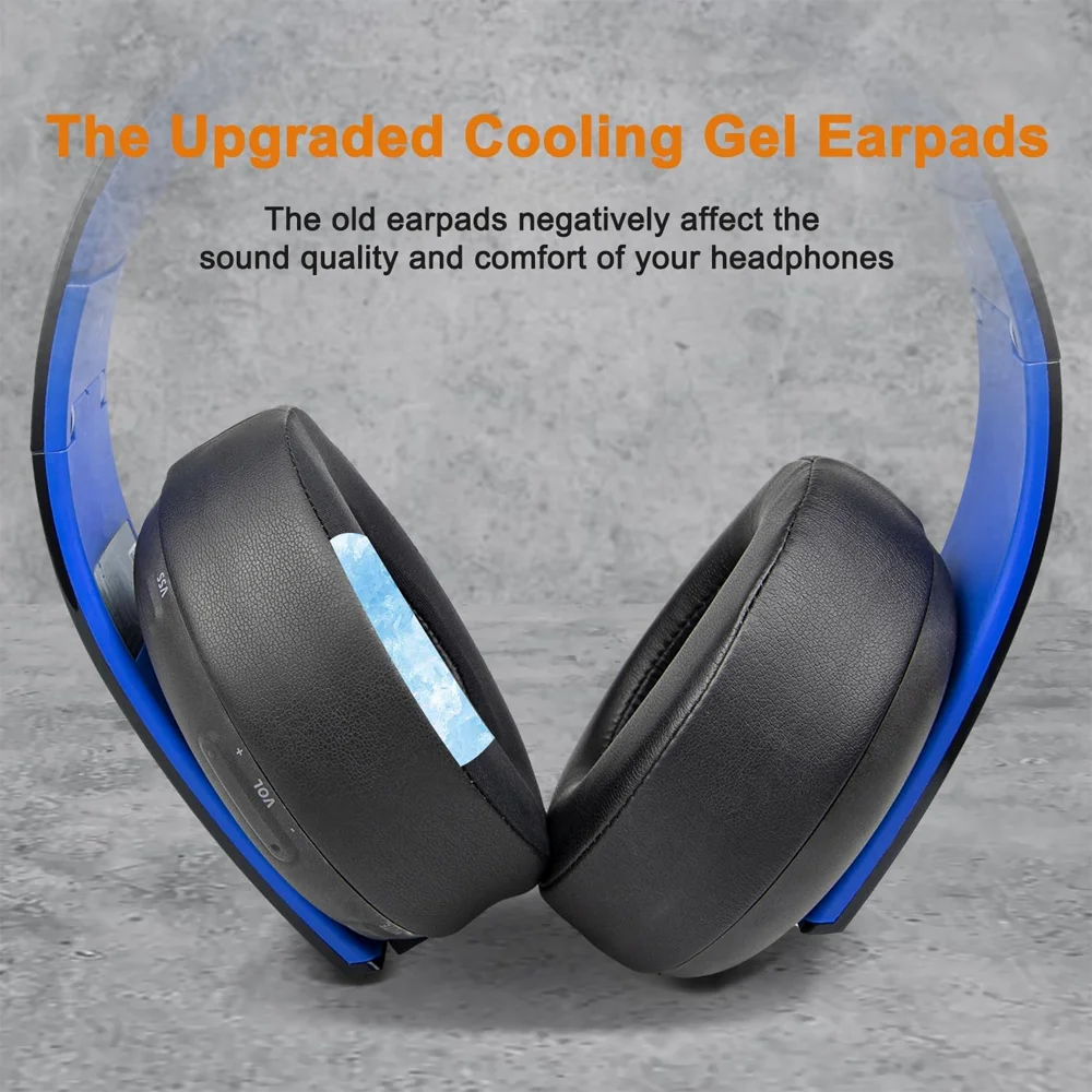 Earpads Compatible for Sony ps3 ps4 Gold Wireless CECHYA-0083 leather foam Ear Pads Cushions Replacement Over-Ear Headphones