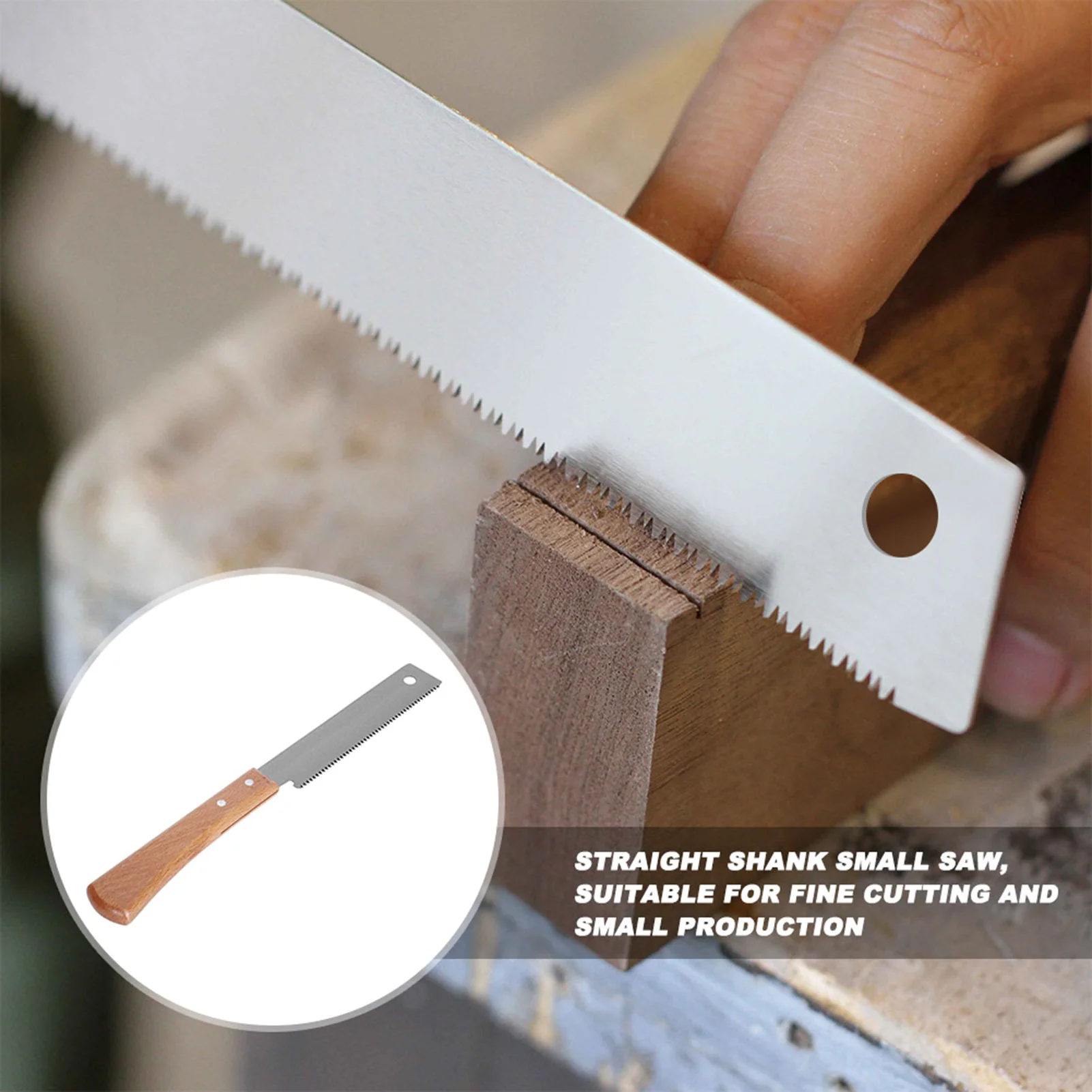 Hand Saw Japanese Style Single Sided Wooden Handle Accurate Household Woodworking Flush Cutting Trim Tool 12in