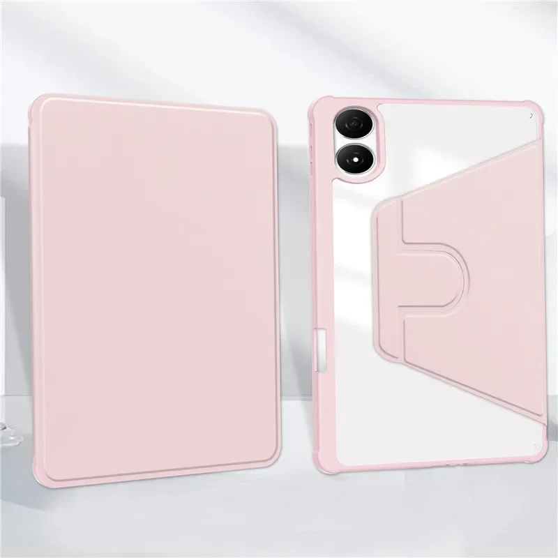Premium 360° Rotating Acrylic Tablet Case with Pen Slot - Shockproof Smart Cover