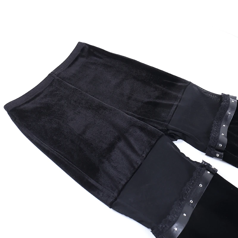Sf12c5eb8332944b583c61ad97547b55eR Y2K Gothic Black Lace Mesh Flared Pants Sexy Harajuku Aesthetic See Through Long Trousers Vintage Women Summer Pants Streetwear