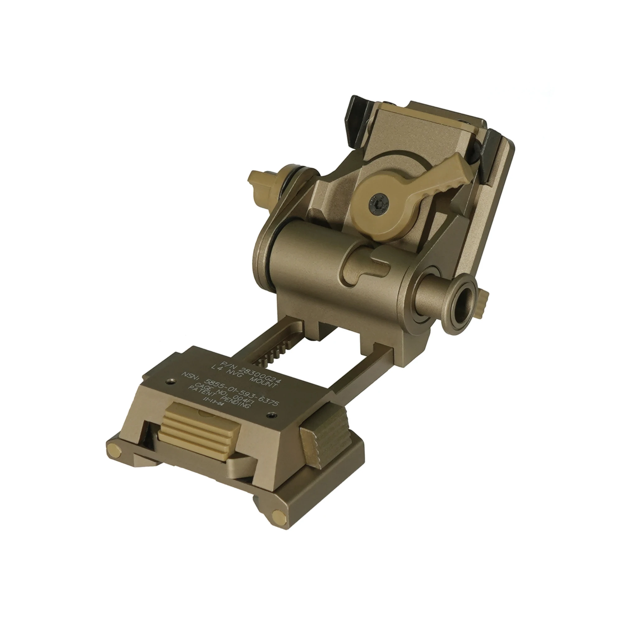 New Tactical L4G24 NVG Helmet Mount Hard-Anodized 2025 Version w Original Markings Balck and FDE color in stock