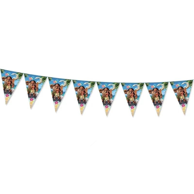 Birthday Party Supplies Moana Theme Children Disposable Tableware Cup Plate Flag