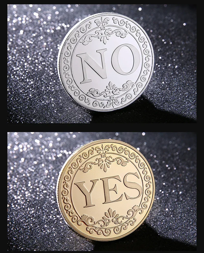 1PC Bronze Yes Or No Commemorative Coin Souvenir Non-Currency Game Prop Decision Coins Collection Decoration Crafts