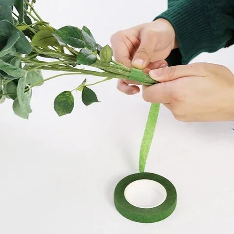 

Green Floral Tapes 12mm*45m/ROLL Tape Corsages Buttonhole Artificial Flower Stamen Wrap Florist Stretchy Green Tapes
