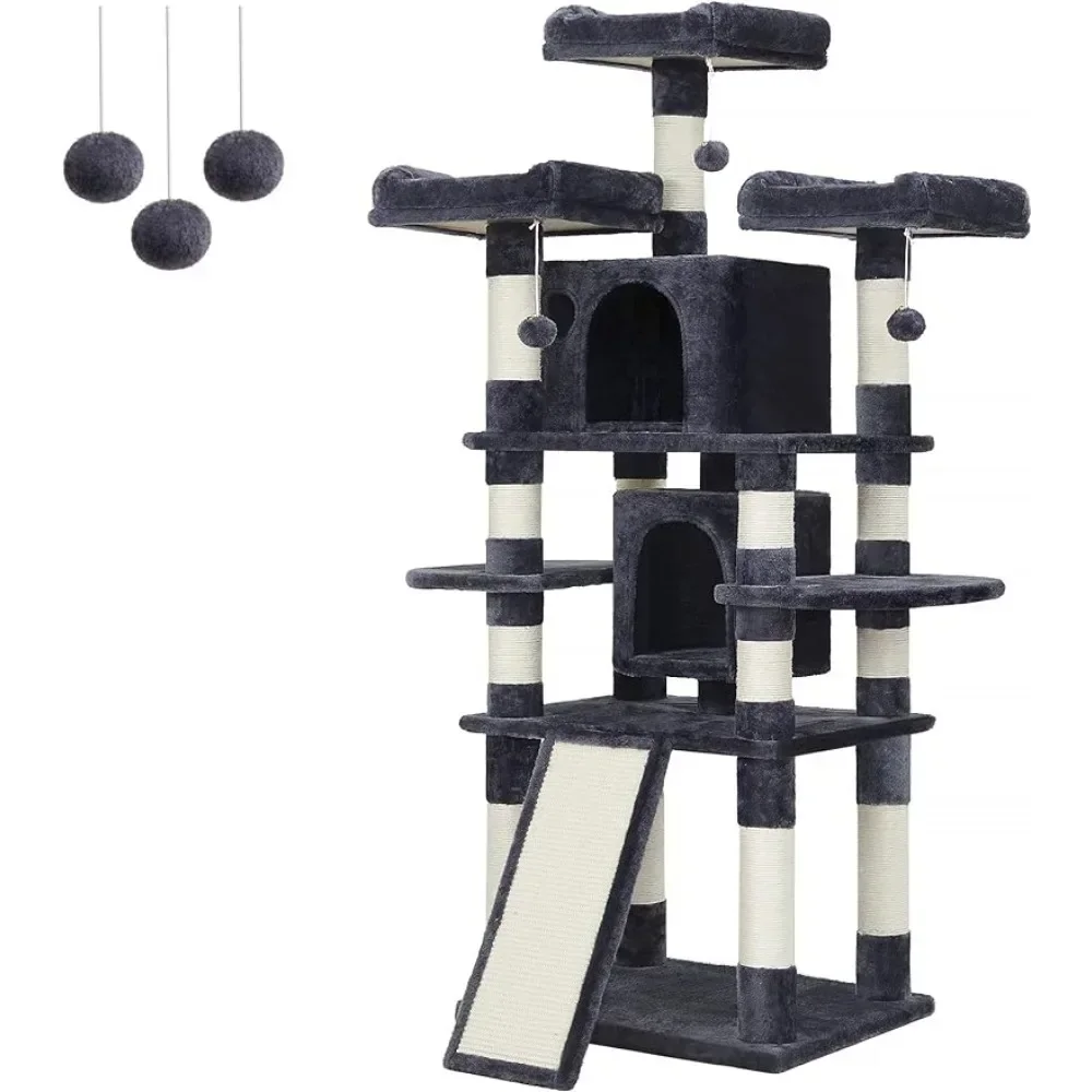 

Cat Tower Cat Toy Scratcher 67 Inch Large Multi Layer Tree Bed & Furniture with Comfortable Perches Pet