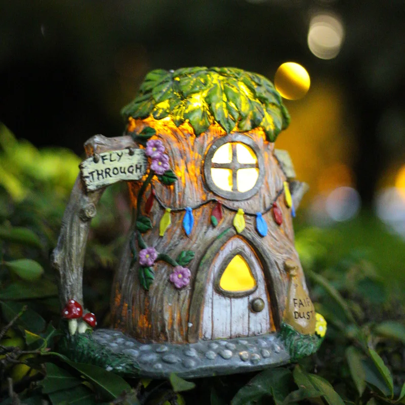 

Solar Powered Kettle Shaped Lawn Lamp Resin House Luminous Waterproof Courtyard Lamp Outdoor Luminous Decoration