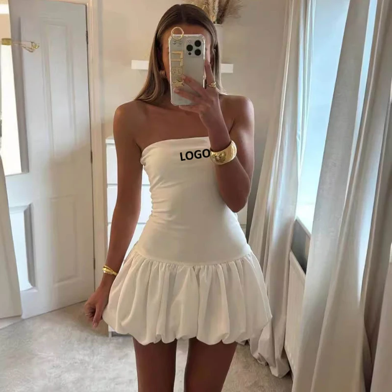 

Custom LOGO Women's 2024 Spring/Summer New Product Sexy Bra Contrast Color Flower Bud Fashion Sweet Mini Skirt