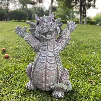 LED Dragon Meditation Garden Statue 1