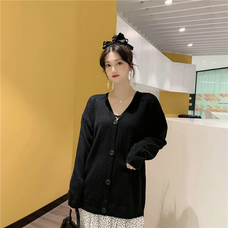 All-match Cardigan Women Long Solid Color Pockets Simple Warm Comfortable Autumn Fashion Elegant Korean Style Streetwear Female cardigan for women