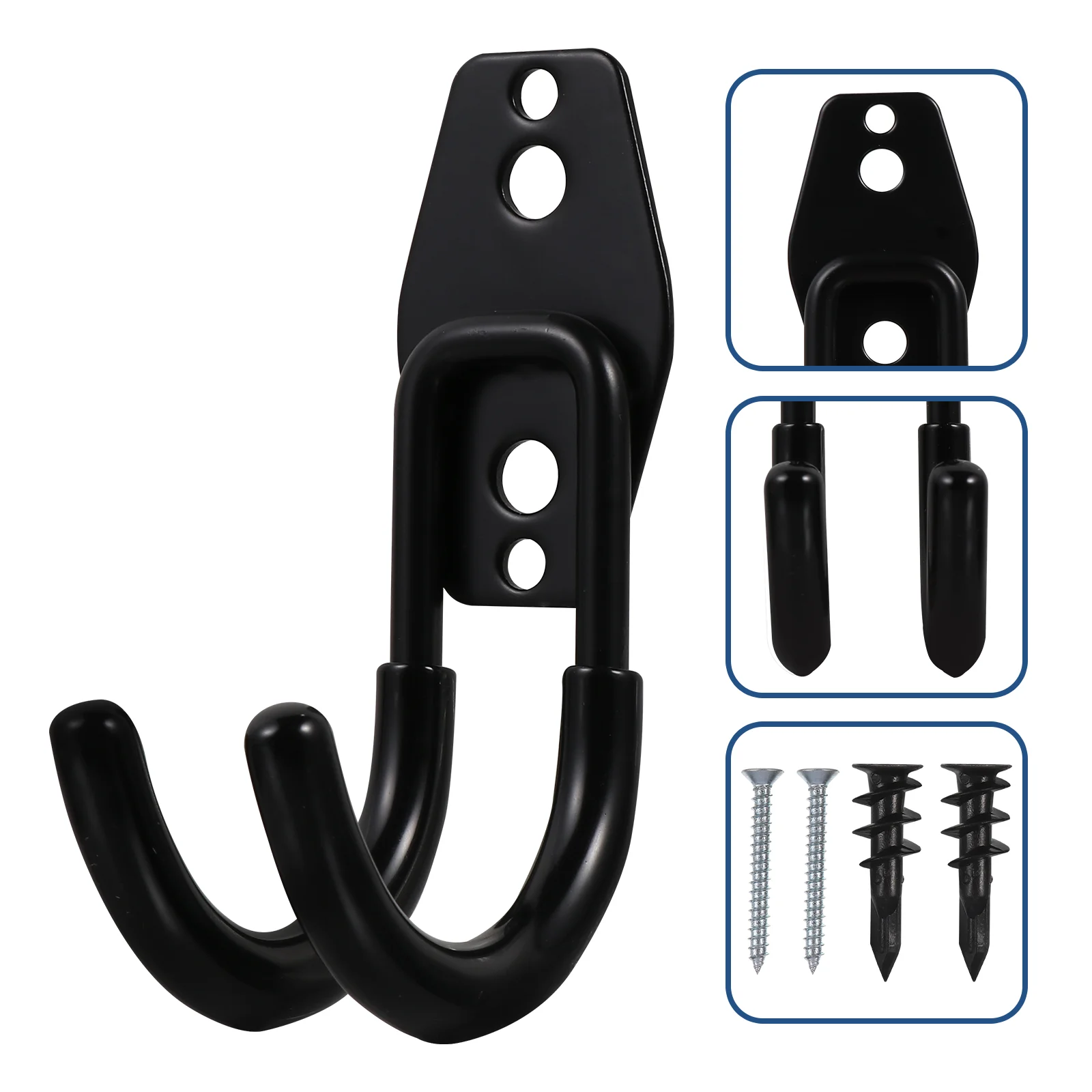 

1PCS Heavy Duty Garden Hose Hanger Wall Mount Water Hose Holder, Garden Hose Hook for Water Hose ( Black, 63x55x26inch )