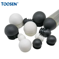Plastic Round Head Ball Plugs Domed Blanking End Caps With Threaded Tube Pipe Inserts Plug Chair Table Hole Cover 13~76mm