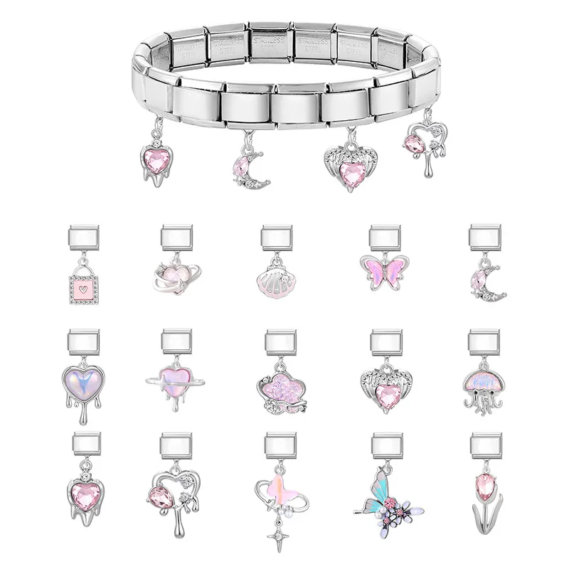 Italian Charm Link Stainless Steel Fit 9MM Bracelet