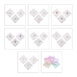 Colorful Handkerchief Square Towel Cotton Soft Embroidered Ladies Handkerchief