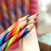 4pcs/set Kawaii 4 Color Concentric Rainbow Pencil Crayons Colored Pencil Set Art School Supplies for Painting Graffiti Drawing 3