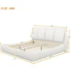 Luxury Upholstered Platform Bed with Thick Headboard,Leather Queen Bed with Oversized Padded Backrest,Platform Bed Frame 2