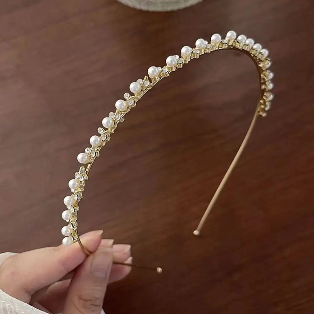 Einzigartige Kristall Kopf bedeckung Strass Stirnband Perlen Haarband Frauen Braut Hochzeit Haar Reifen Tiara Krone Stirnband Haarschmuck – Detail 10