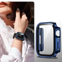 Verre et étui pour Apple Watch Cover, Protecteur d'écran, PC dur, Casesr Straight Edge, iWatch Series 9, 8, 7, 6, 5, 4, SE, 40mm, 45mm, 41mm, 44mm 5