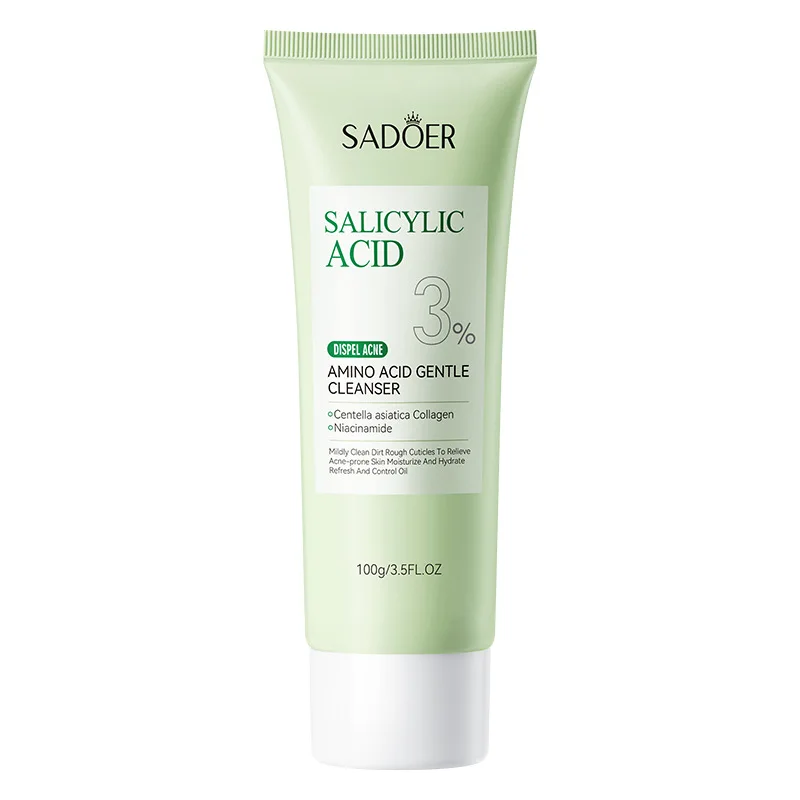 SADOER Salicylic Acid Facial Cleanser Face Wash Foam Face Cleanser Moisturizing Facial Cleansing Hydrating Skin Care Products 5