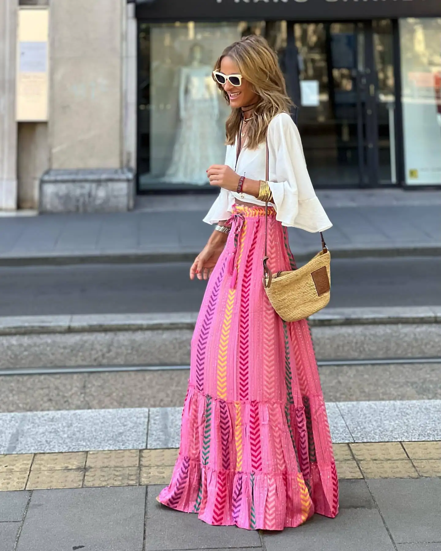 

Women Elegant High Waist Beach Party Skirts 2023 Spring Summer Casual Loose Maxi Skirt Vintage Patterned Print Boho Long Skirts