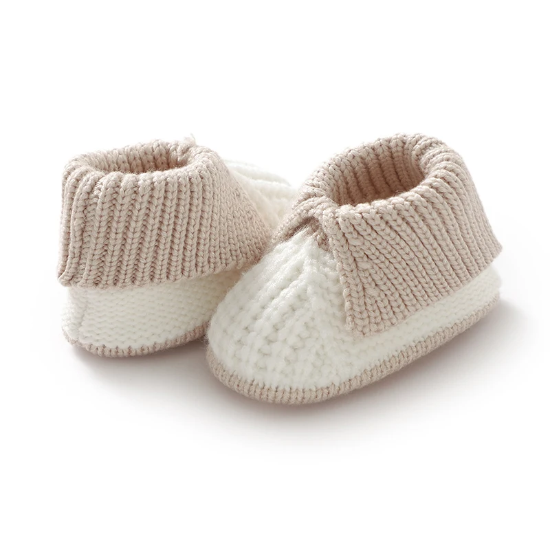 Winter Baby First Walker Handmade Knit Newborn Netural Lightweight Anti-Slip Floor Prewalker for Child Boys Girls Cute Soft Sole 2