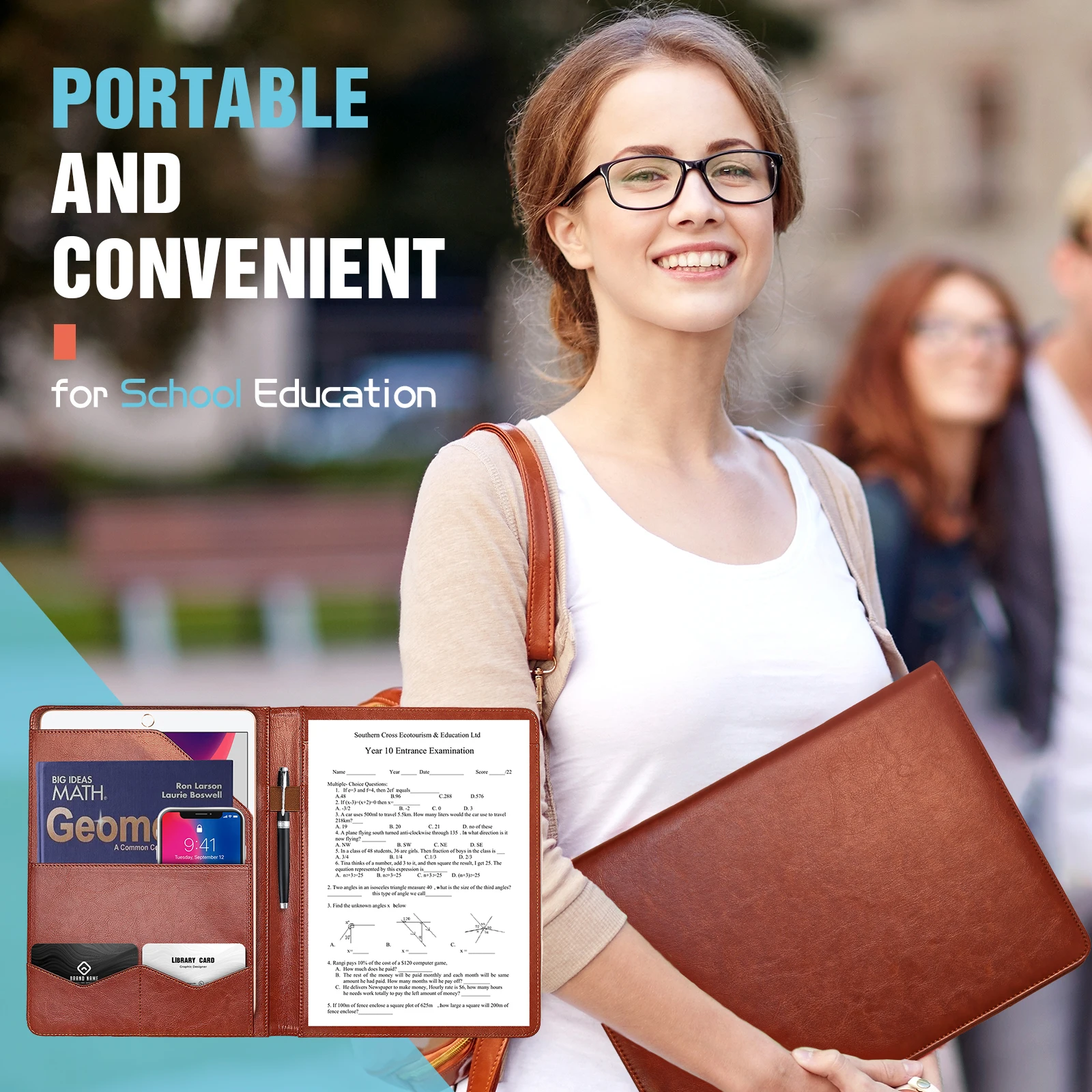 Multifunctional Conference Folder A4 Business Stationery Folder PU Leather Contract File Folders, file folders