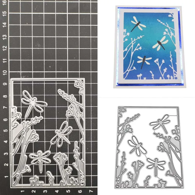 

Dragonfly Metal Cutting Dies Stencil Scrapbook Diy Album Stamp Paper Card Embossing Decor Craft Knife Mould