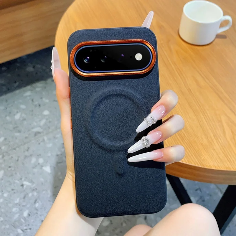 Orange Leather Camera Protective Case - Slim Back Cover