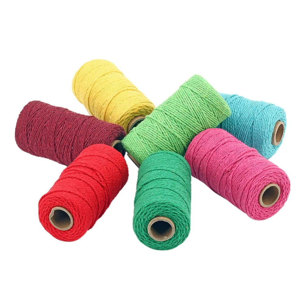 100yard 100%  čistý bavlna kroucené šňůra lano řemesel makramé řemeslník textový řetězec pekař provázek vícebarevná bavlna prádlo lano domácí textilií