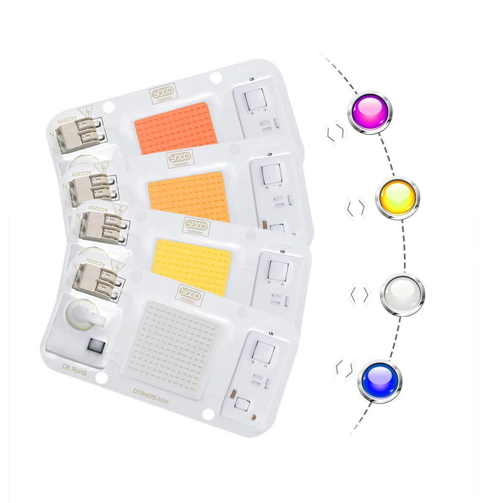LED COB Lamp Chip 5W 20W 30W 50W 220V 110V Input Smart IC Driver Fit DIY LED Floodlight Spotlight Cold/Warm White